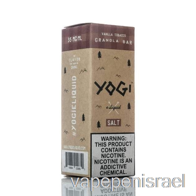 חד פעמי Vape ישראל וניל טבק גרנולה בר - יוגי מלחי נוזל אלקטרוני - 30 מ"ל 35 מ"ג